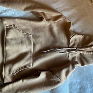 Tan romwe drawstring hoodie